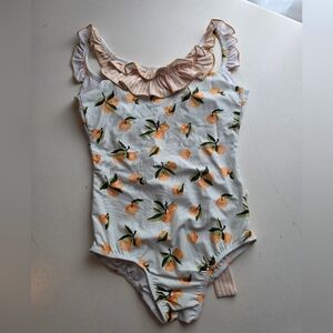 SweetHoney Kids Swim One Piece with Orange and Cream Design